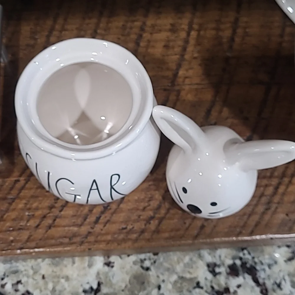 Rae Dunn White Bunny Sugar Jar - Picture 3 of 5
